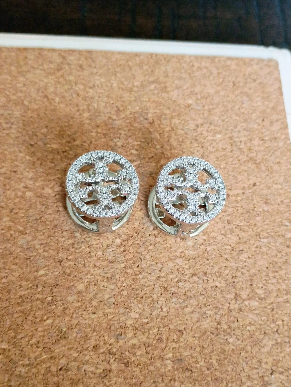 New Silver Tone Round Filigree Button-Style Earrings - Women's Jewelry